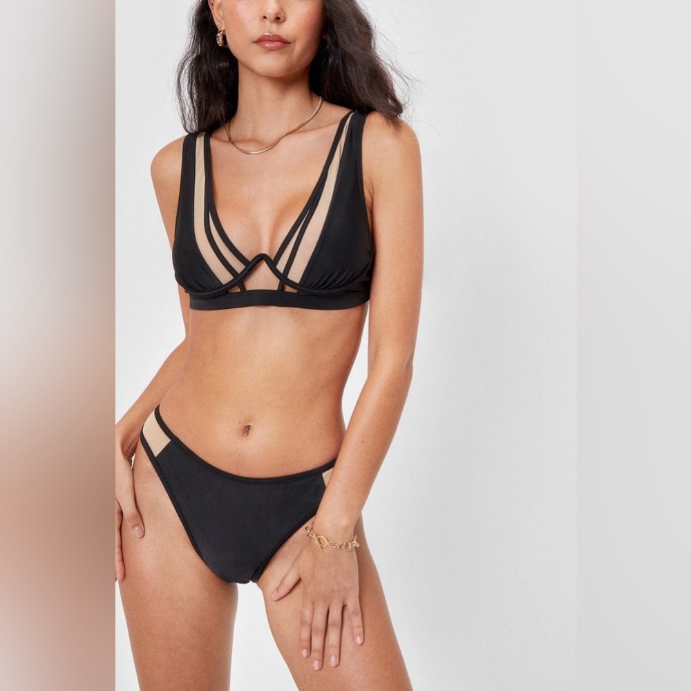 In The Deep End Mesh High-Leg Bikini Set